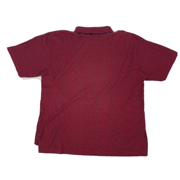Men's Pebble Beach‎ Collection Golf Short Sleeve Polo Shirt Red Black Stripes XL - Picture 4 of 8
